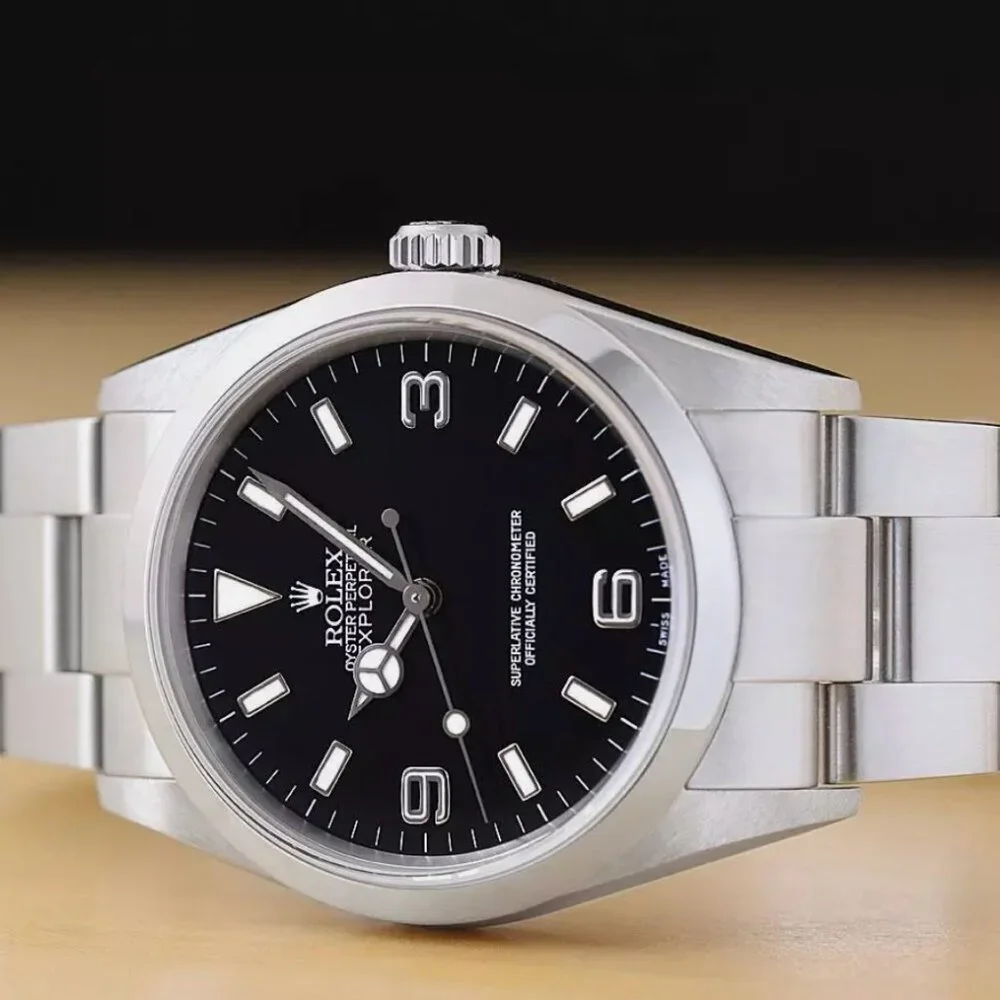 Rolex Men's 36mm Explorer Factory Watch With PAPERS